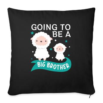 I'm going to be big brother soon - Sofa pillowcase 17,3'' x 17,3'' (45 x 45 cm) - black - Front