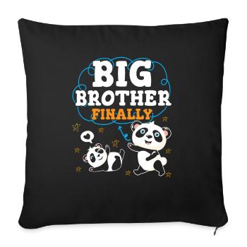Finally Big Brother Big Bro - Sofa pillowcase 17,3'' x 17,3'' (45 x 45 cm) - black - Front