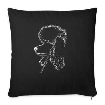 Miniature Poodle Profile Illustration for Small - Housse de coussin décorative 45 x 45 cm - noir - Devant