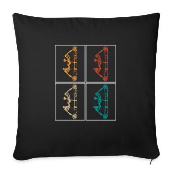 Arc-en-ciel vintage retro arc-en-ciel - Housse de coussin décorative 45 x 45 cm - noir - Devant