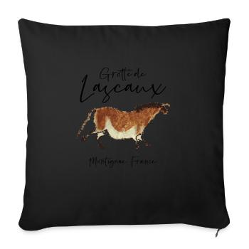Grotte de Lascaux - Montignac, France - Housse de coussin décorative 45 x 45 cm - noir - Devant