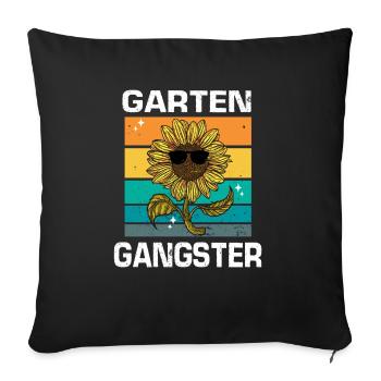 Vintage Gärtner Motiv Hobby Garten Gartenarbeit - Sofakissenbezug 45 x 45 cm - Schwarz - Vorne