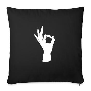 OK Hand Meme Game Looked In Looked In - Sofa pillowcase 17,3'' x 17,3'' (45 x 45 cm) - black - Front