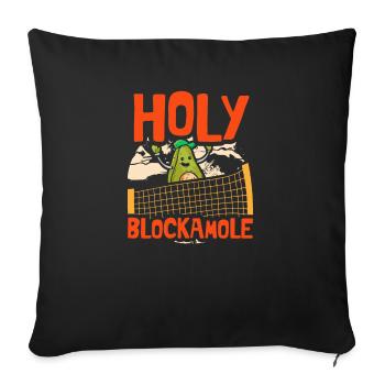 Volley-ball drôle de blockamole sacré - Housse de coussin décorative 45 x 45 cm - noir - Devant