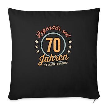 70ter Geburtstag 70 Siebzig Geburtstagsgeschenk - Sofakissenbezug 45 x 45 cm - Schwarz - Vorne