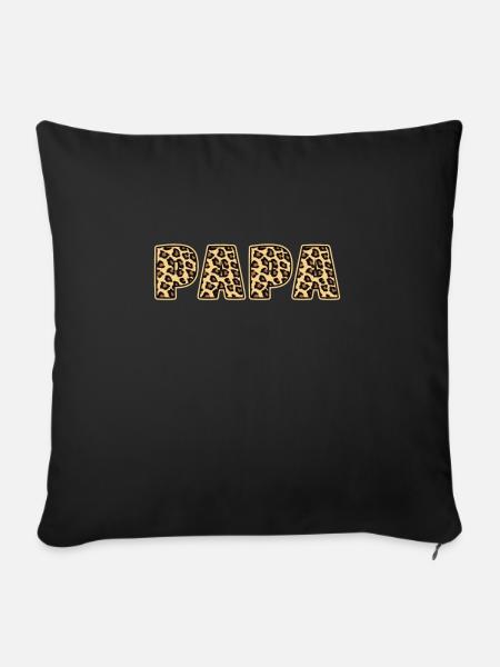 Papa Leopard Muster Geschenk - Sofakissenbezug 45 x 45 cm - Schwarz
