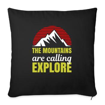 Les montagnes appellent Explorer - Berge - Housse de coussin décorative 45 x 45 cm - noir - Devant