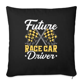 Futur pilote de voiture de course Drag Racing Racer - Housse de coussin décorative 45 x 45 cm - noir - Devant