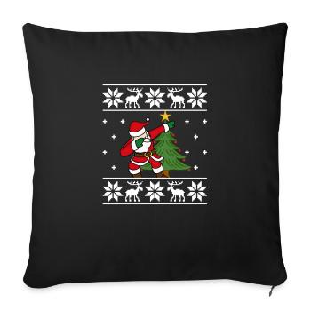 Weihnachten Santa Dabbing Weihnachtsmann Dab - Sofakissenbezug 45 x 45 cm - Schwarz - Vorne