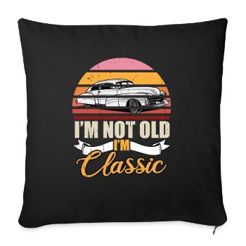 Je ne suis pas vieux, je suis classique - Housse de coussin décorative 45 x 45 cm - noir - Devant