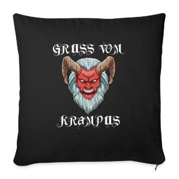 Gruss vom Krampus - Sofakissenbezug 45 x 45 cm - Schwarz - Vorne