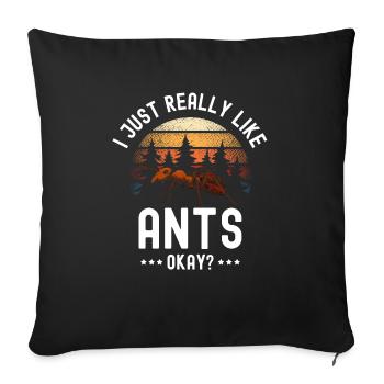 Ant - Sofa pillowcase 17,3'' x 17,3'' (45 x 45 cm) - black - Front