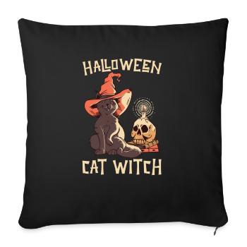 Halloween Halloween Cat Witch - Sofa pillowcase 17,3'' x 17,3'' (45 x 45 cm) - black - Front