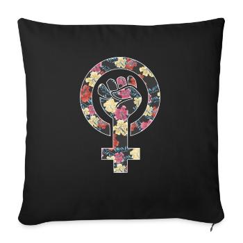 Woman Up Feminist Feminism Women Empowerment - Sofa pillowcase 17,3'' x 17,3'' (45 x 45 cm) - black - Front