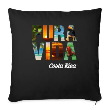 Pura Vida - Costa Rica Fun Gift - Housse de coussin décorative 45 x 45 cm - noir - Devant