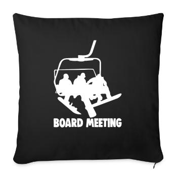 Vorstandssitzung zum Skilift - Snowboard Fun Gift - Sofakissenbezug 45 x 45 cm - Schwarz - Vorne