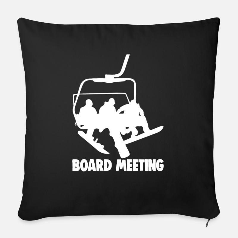 Vorstandssitzung zum Skilift - Snowboard Fun Gift - Sofakissenbezug 45 x 45 cm - Schwarz