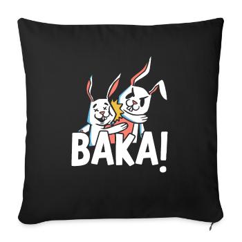 Baka Anime Lover Manga Reader Animation Otaku - Housse de coussin décorative 45 x 45 cm - noir - Devant
