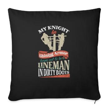 Electric Lineman - Sofa pillowcase 17,3'' x 17,3'' (45 x 45 cm) - black - Front