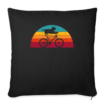 Bike Cat Rider Cyclist Bicycle Biker Biking MTB - Sofa pillowcase 17,3'' x 17,3'' (45 x 45 cm) - black - Front