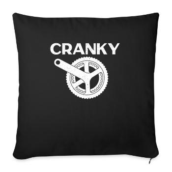 Cranky Bike Rider Cyclist Bicycle Biker Biking MTB - Sofa pillowcase 17,3'' x 17,3'' (45 x 45 cm) - black - Front