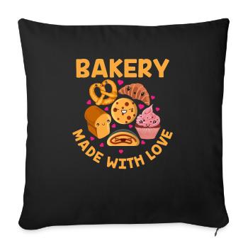BACKWARE WITH LOVE by The Manzanita ́s - Sofa pillowcase 17,3'' x 17,3'' (45 x 45 cm) - black - Front