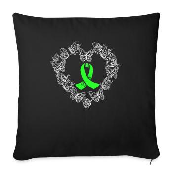 Guerrier partisan de la sensibilisation au lymphome non hodgkinien - Housse de coussin décorative 45 x 45 cm - noir - Devant