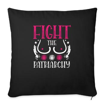 Feminismus bekämpft den Patriarchat - Sofakissenbezug 45 x 45 cm - Schwarz - Vorne