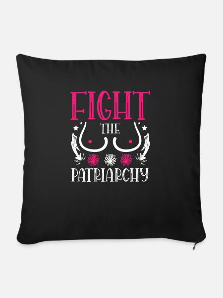 Feminismus bekämpft den Patriarchat - Sofakissenbezug 45 x 45 cm - Schwarz