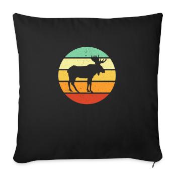 Elk - Sofa pillowcase 17,3'' x 17,3'' (45 x 45 cm) - black - Front