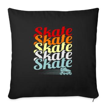 Inline skating - Sofa pillowcase 17,3'' x 17,3'' (45 x 45 cm) - black - Front