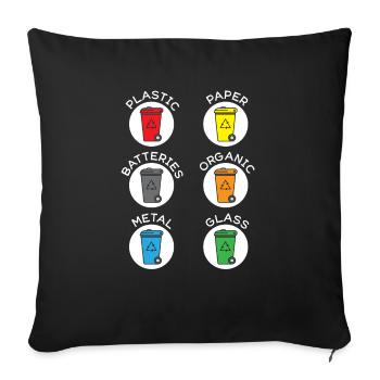 Recycling Waste management Waste collectors - Sofa pillowcase 17,3'' x 17,3'' (45 x 45 cm) - black - Front