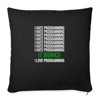 Programmation Dicton amusant pour les programmeurs - Housse de coussin décorative 45 x 45 cm - noir - Devant