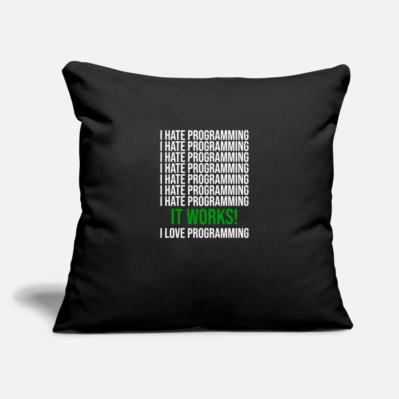 Programmation Dicton amusant pour les programmeurs Housse de coussin décorative 45 x 45 cm