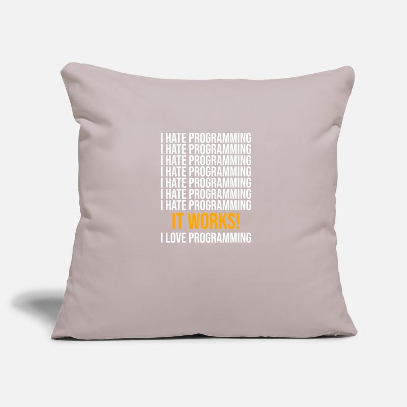 I hate programming - Programmer saying Sofa pillowcase 17,3'' x 17,3'' (45 x 45 cm)