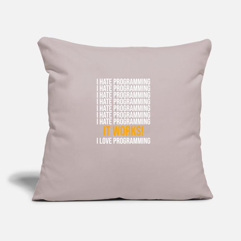 Je déteste la programmation - Programmeur disant Housse de coussin décorative 45 x 45 cm