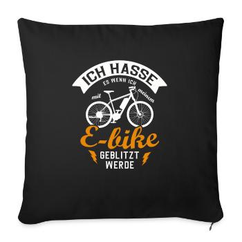 E-Bike - Sofakissenbezug 45 x 45 cm - Schwarz - Vorne