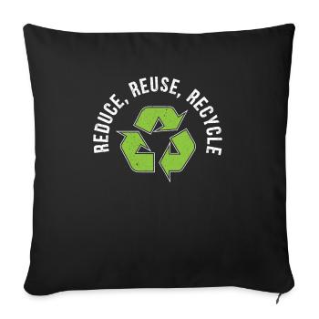 Réduire la réutilisation Recycler les déchets de gestion des déchets - Housse de coussin décorative 45 x 45 cm - noir - Devant