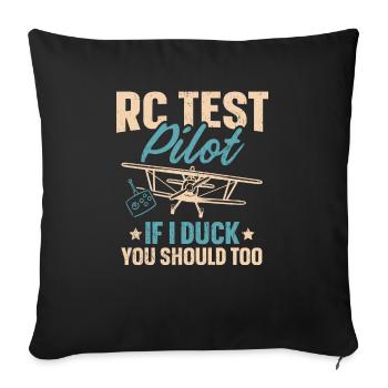 RC Avion RC Avion RC Pilote d’essai - Housse de coussin décorative 45 x 45 cm - noir - Devant
