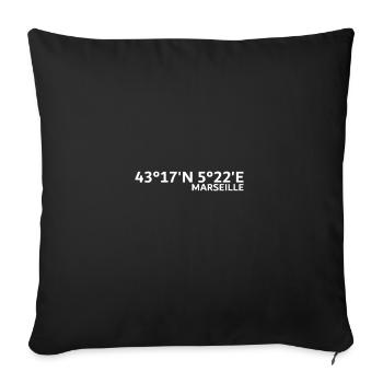 Coordonnées de Marseille - Housse de coussin décorative 45 x 45 cm - noir - Devant