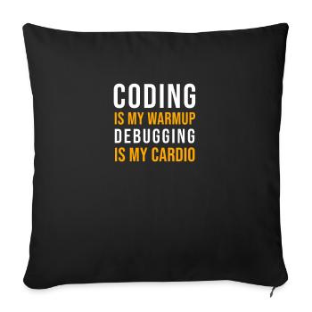 Programmeur informaticien Codage Débogage Disant - Housse de coussin décorative 45 x 45 cm - noir - Devant
