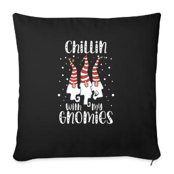 Chilling with my dwarves Christmas Xmas - Sofa pillowcase 17,3'' x 17,3'' (45 x 45 cm) - black - Front