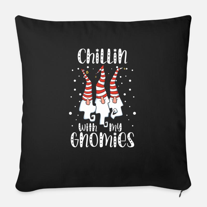 Se détendre avec mes nains Noël Noël - Housse de coussin décorative 45 x 45 cm - noir