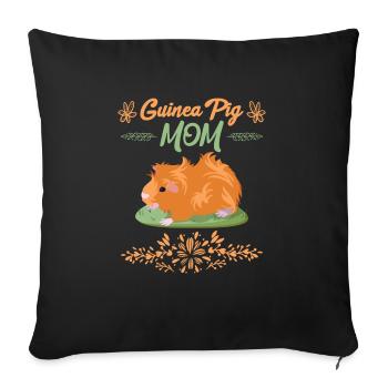 Guinea Pig Mom Guinea Pig - Sofa pillowcase 17,3'' x 17,3'' (45 x 45 cm) - black - Front