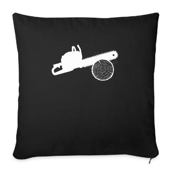 Tronçonneuse Tronçonneuse Travailleur forestier Bûcheron - Housse de coussin décorative 45 x 45 cm - noir - Devant