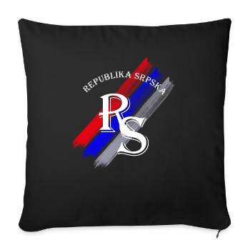 rs srpska2 - Sofakissenbezug 45 x 45 cm - Schwarz - Vorne