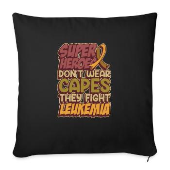 Superheroes fight leukemia - Sofa pillowcase 17,3'' x 17,3'' (45 x 45 cm) - black - Front