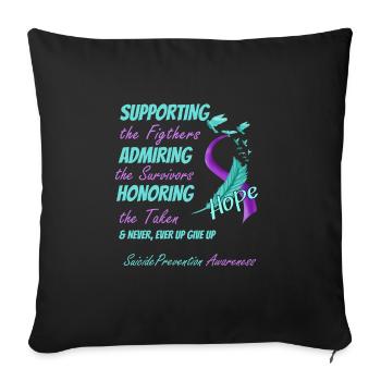 Aide contre le suicide Cadeau - Housse de coussin décorative 45 x 45 cm - noir - Devant