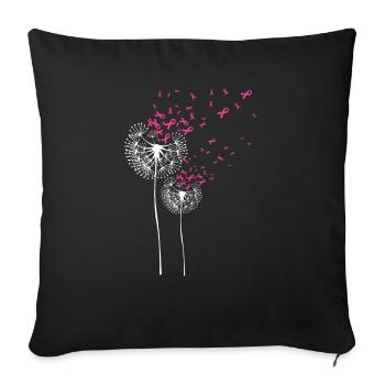 Mois de la sensibilisation au cancer du sein Combattre le cancer Chimio - Housse de coussin décorative 45 x 45 cm - noir - Devant