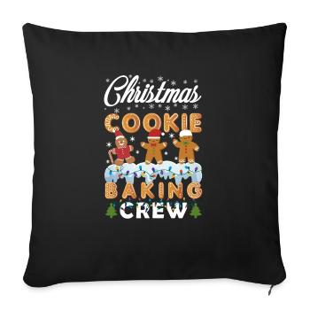 Lumières de Noël Équipe de cuisson de biscuits de Noël - Housse de coussin décorative 45 x 45 cm - noir - Devant